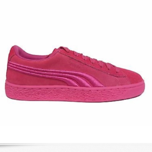 Puma Suede Classic Badge JR Big Kids Pink Size 6 - Picture 3 of 8